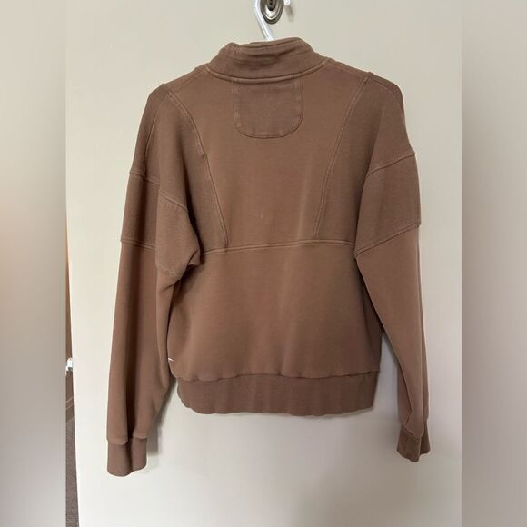 Zyia Active Tan Brown Quarter Zip Sweatshirt Jacket - Picture 11 of 14